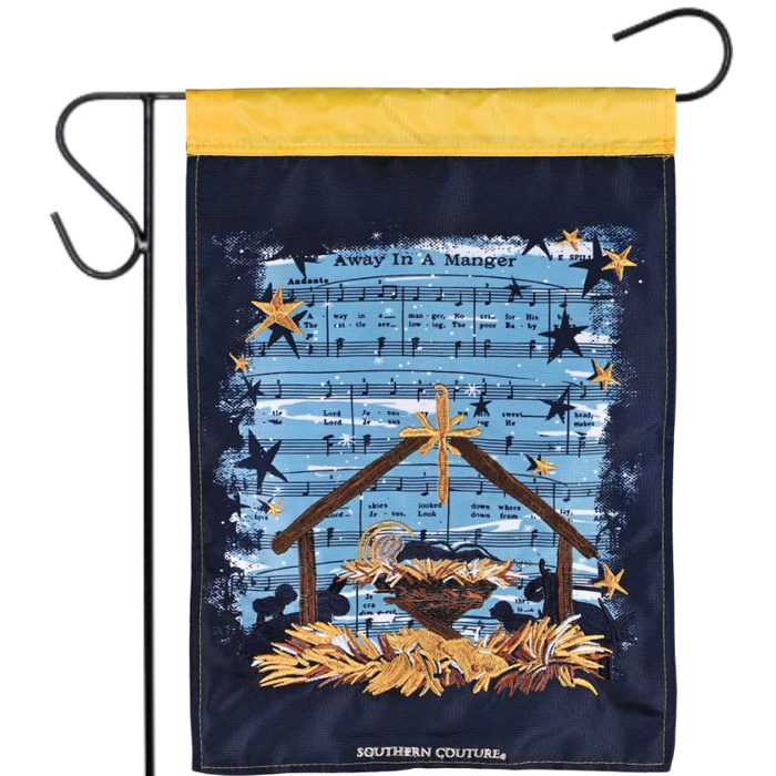 Away in a Manger Applique Garden Flag