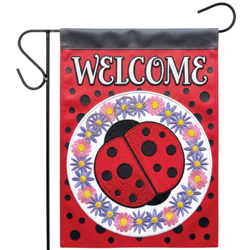 Ladybug Welcome Garden Flag