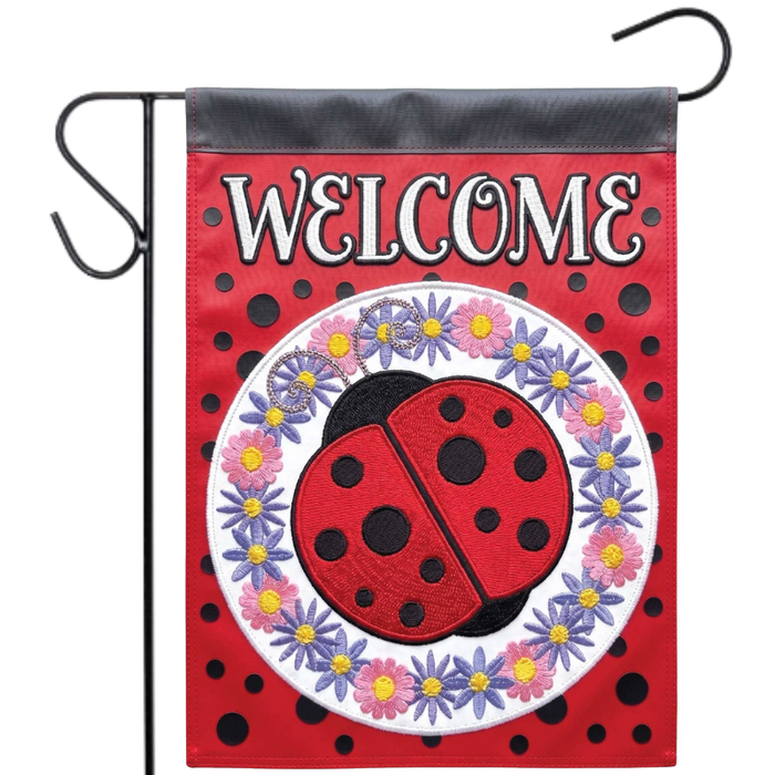 Ladybug Welcome Garden Flag