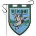 Welcome Mallard Applique Garden Flag
