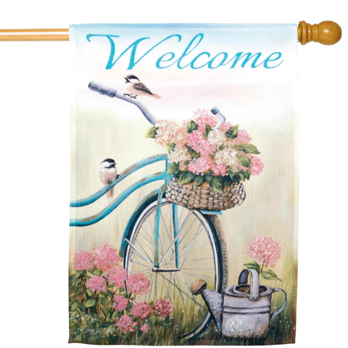 Old Bike Welcome Banner Flag