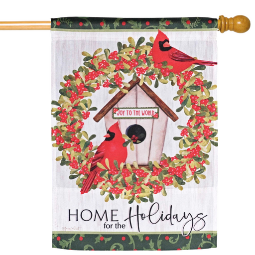 Home for the Holidays Cardinal Banner Flag