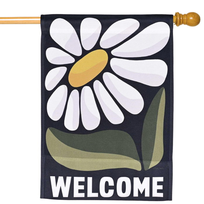Flower Power Daisy Welcome Banner Flag