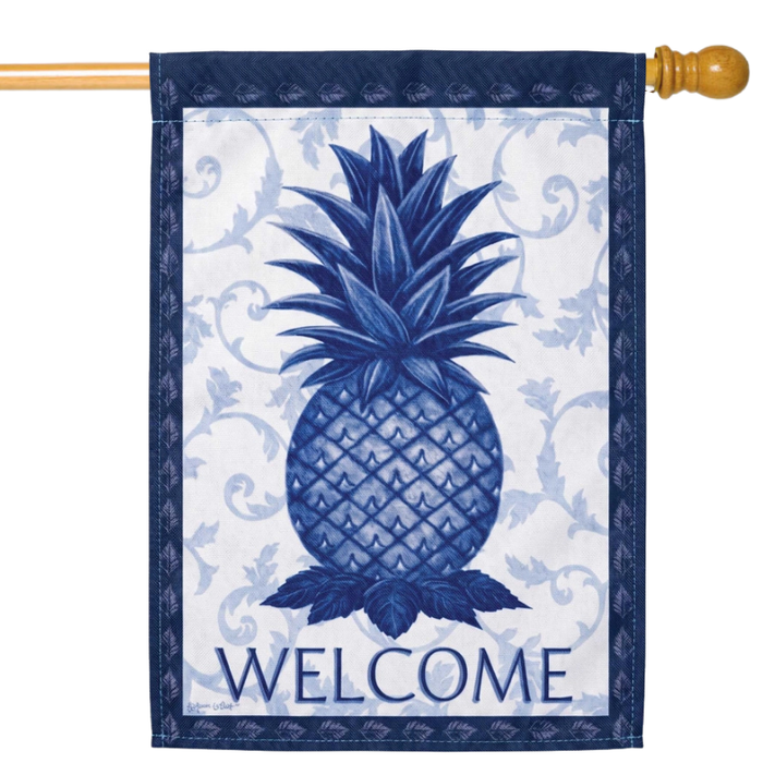 Blue Pineapple Banner Flag