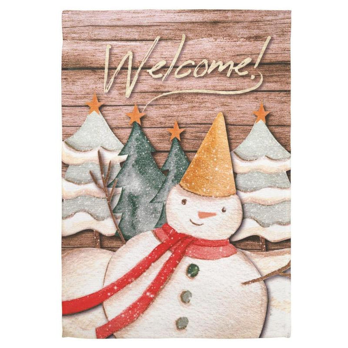 Welcome Snowman Garden Flag