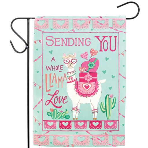 A Whole Llama Love Garden Flag