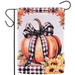 Pumpkin Buffalo Ribbon Garden Flag