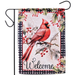 Cardinal & Winter Berries Welcome Garden Flag