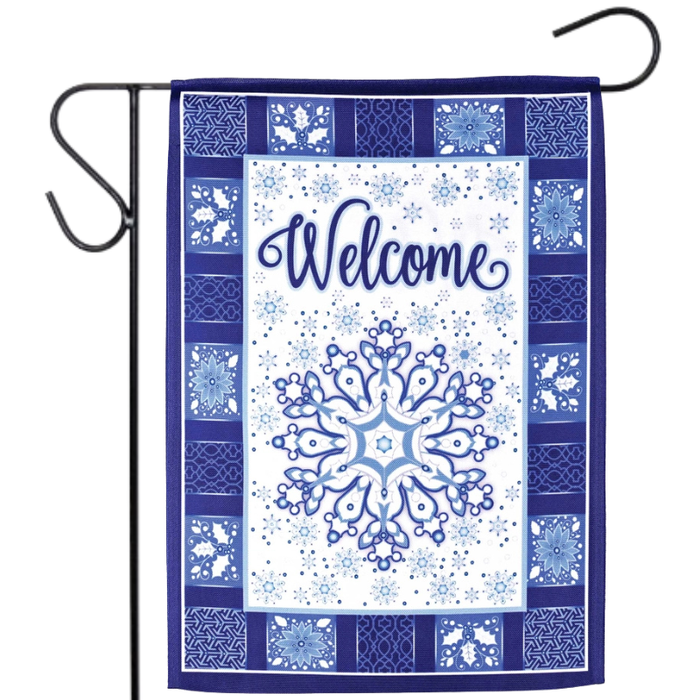 Snowflake Welcome Garden Flag