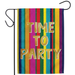 Time to Party Striped Garden Flag