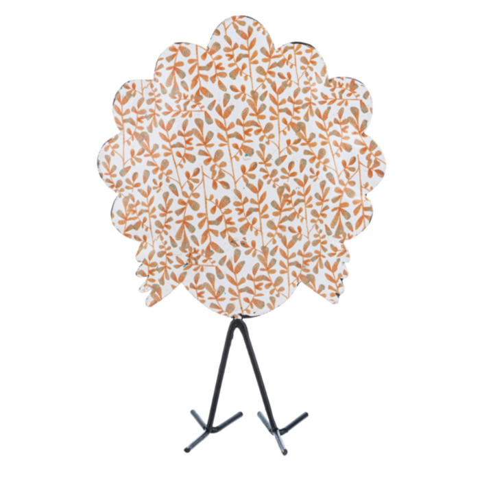 Pillowed Botanical Turkey Metal Table Decor