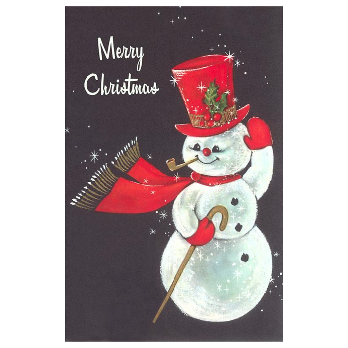 Merry Christmas Waving Snowman Postcard