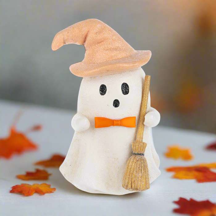 Party Ghost Figurine with Broom