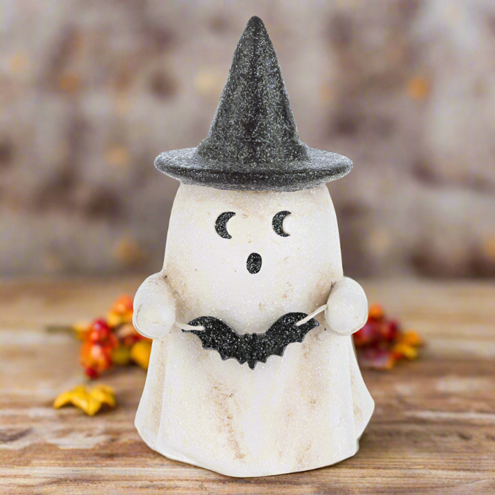 Party Ghost Figurine with Bat