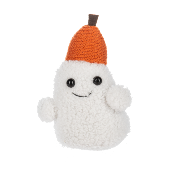 Ghost Plush Table Decor w/ Pumpkin Head