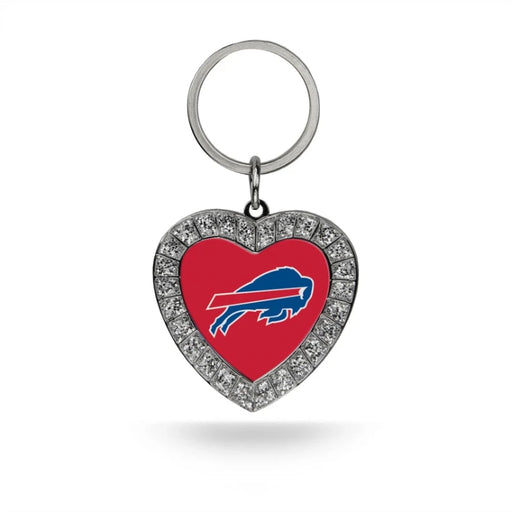 Buffalo Bills Rhinestone Heart Keychain