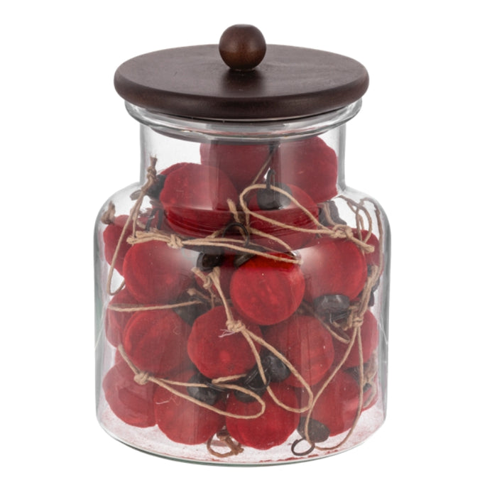 Red Ball Flocked Glass Ornament