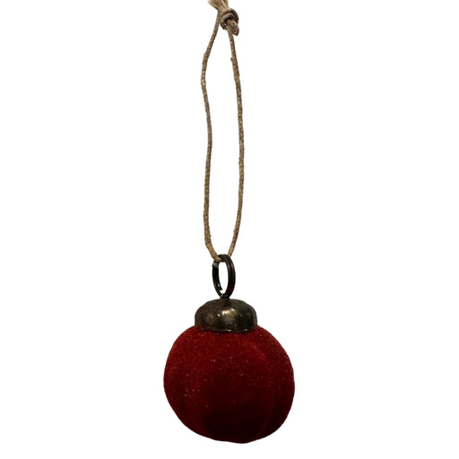 Red Ball Flocked Glass Ornament