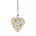 Stars Wrapped Wood Heart Ornament