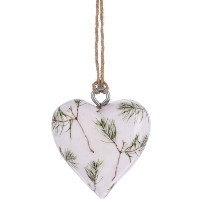 Pine Wrapped Wood Heart Ornament