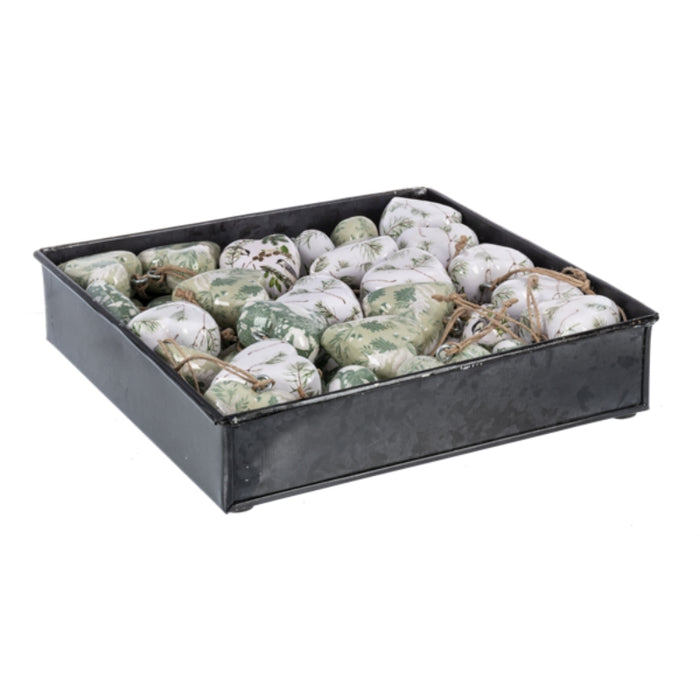 Pine Wrapped Wood Heart Ornament