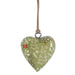 Green Christmas Wrapped Wood Heart Ornament