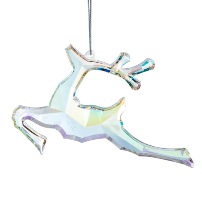 Jumping Iridescent Reindeer Acrylic Ornament