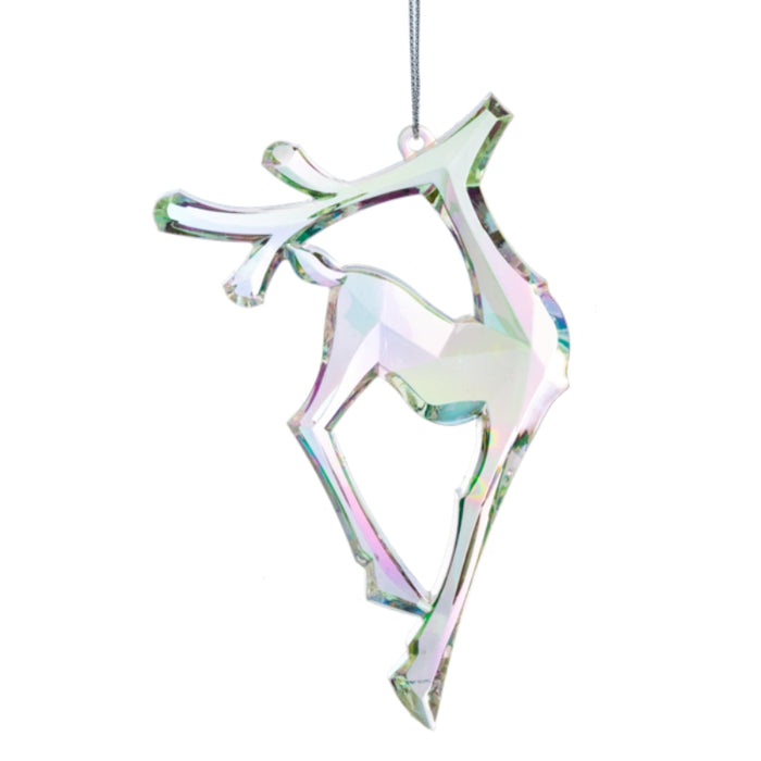 Prancing Iridescent Reindeer Acrylic Ornament
