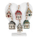 Wooden House Ornament display with a variety of styles