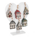 Wooden House Ornament display with a variety of styles