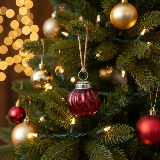 Mini Kugel Ball Red Glass Ornament