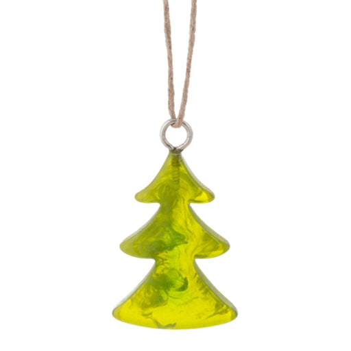 Green Tree Swirled Glass Ornament