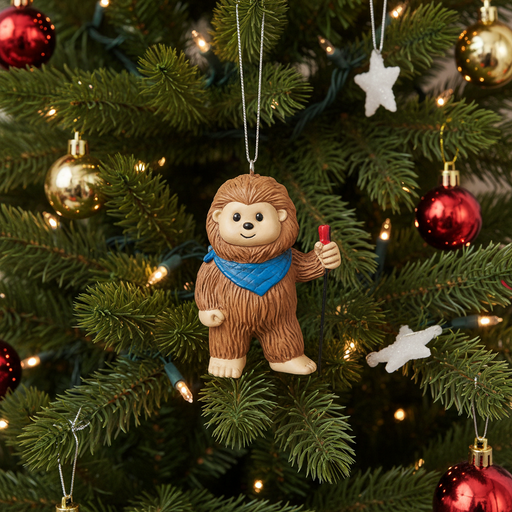 Camping Bigfoot Walking Stick Ornament