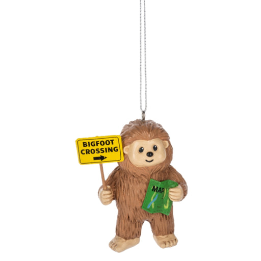Camping Bigfoot Map Ornament