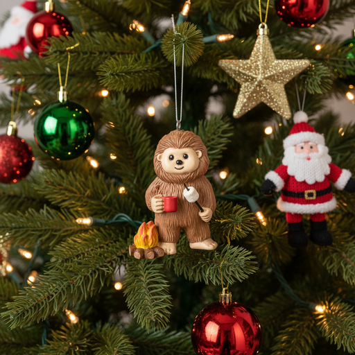 Camping Bigfoot S'mores Ornament