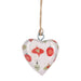 Cream Ornaments Wrapped Wood Heart Ornament