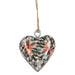 Snowberries Wrapped Wood Heart Ornament