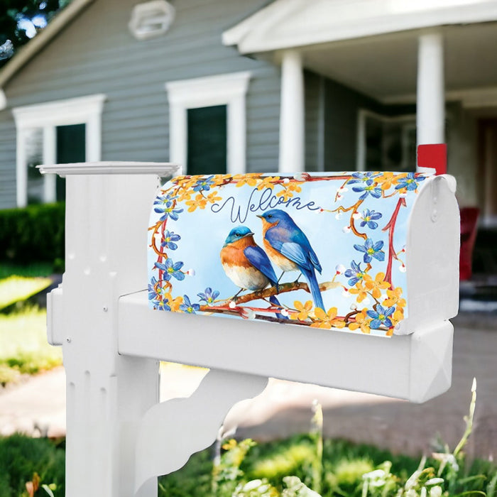 Lovely Bluebirds Mailbox Cover