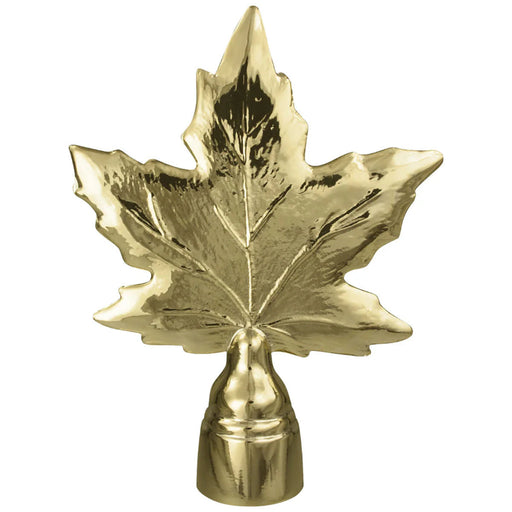 5.25" Gold Maple Leaf Topper w/ Threads for Indoor Flagpoles