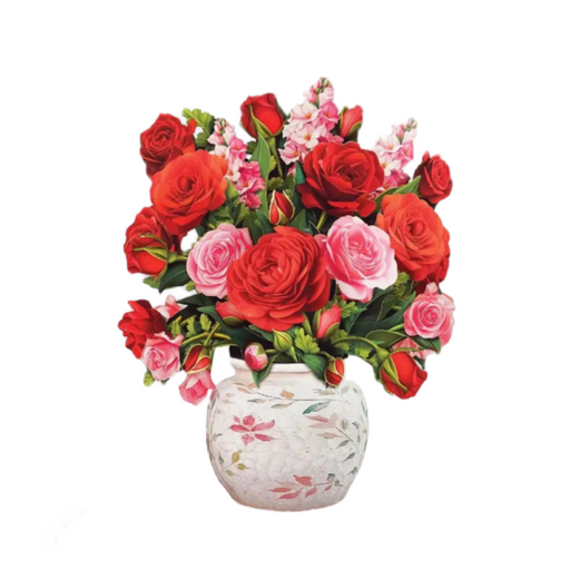 Mini Blooming Roses Pop-Up Bouquet w/ Note Card