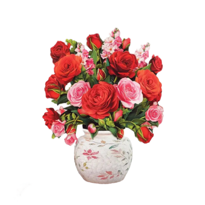 Mini Blooming Roses Pop-Up Bouquet w/ Note Card