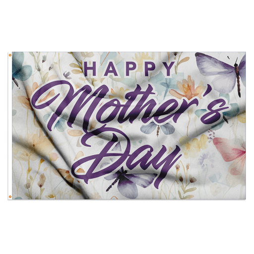 3x5' Mother's Day Butterflies Polyester Flag - Made in the USA