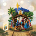 Starlit Nativity Pop-Up Decor w/ Note Card