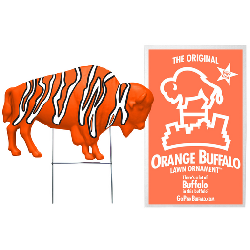The Original Orange Buffalo Zebra Lawn Ornament - Made In USA
