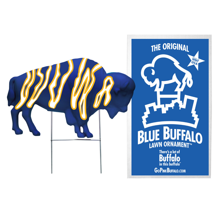 The Original Blue Hockey Buffalo Zebra Lawn Ornament