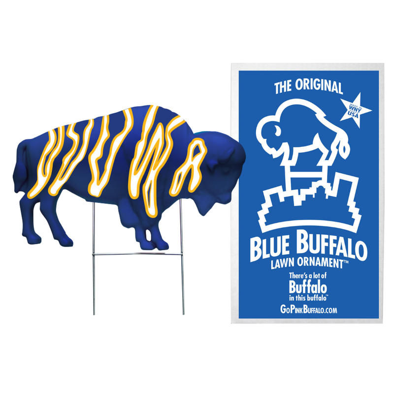 The Original Blue Hockey Buffalo Zebra Lawn Ornament
