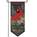 Cardinal and Evergreen Applique Long XL Garden Flag