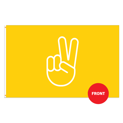 3x5' Yellow Peace Fingers Polyester Flag - Made in USA