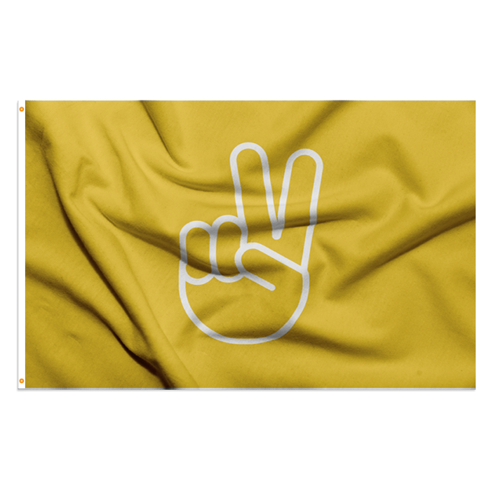 3x5' Yellow Peace Fingers Polyester Flag - Made in USA