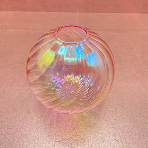 Iridescent Pink Ball Vase